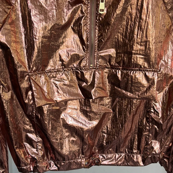 Love J Pink Metallic Zip Up Drawstring Windbreaker S - Picture 4 of 5